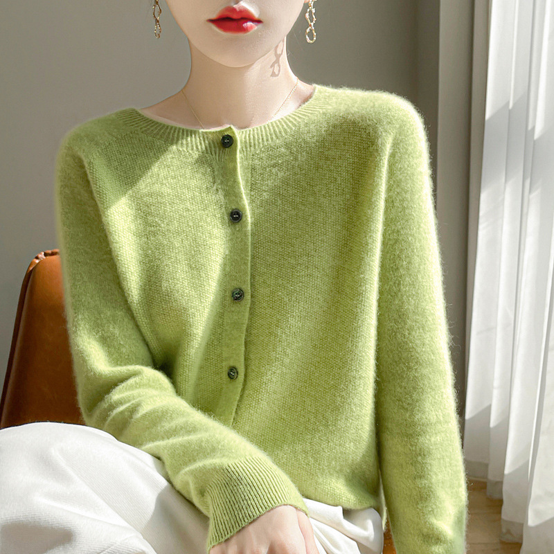 Wool Blend 2026 Autumn and Winter New Women's Round Neck Short Style Ready-To-Wear Knitted Cardigan Warm Jacket Top 5 Wool Blend 2026 Autumn and Winter New Women's Round Neck Short Style Ready-To-Wear Knitted Cardigan Warm Jacket Top 5