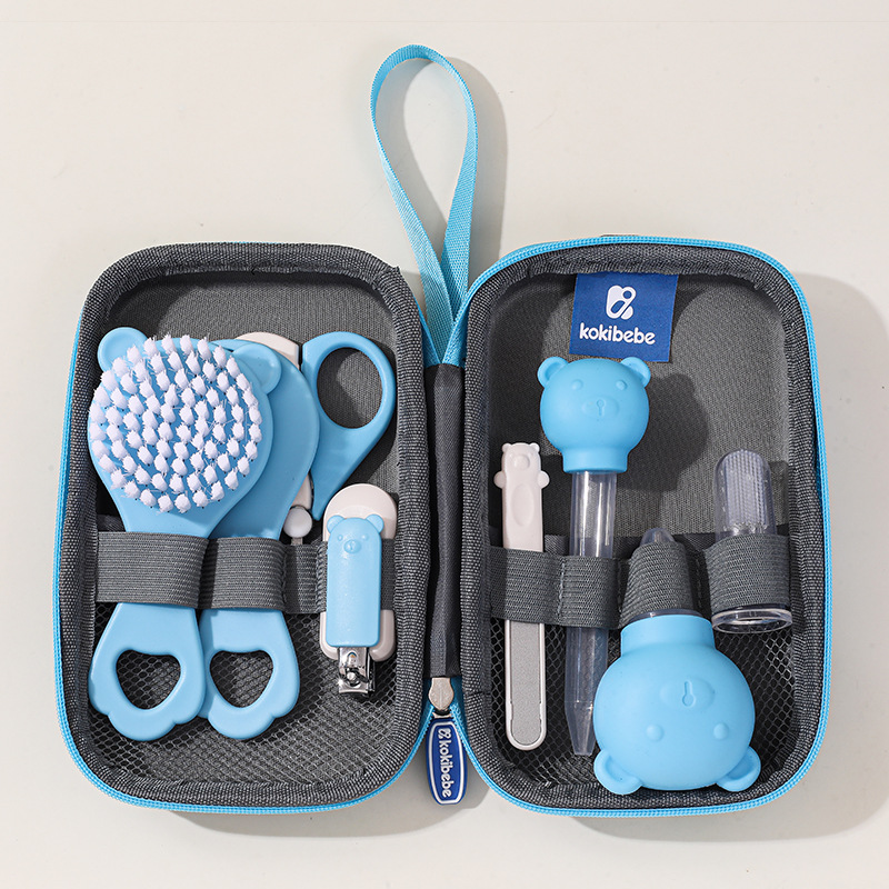 Kit de Cuidado para Bebé de Plástico y Acero al Carbono con Peine y Cepillo