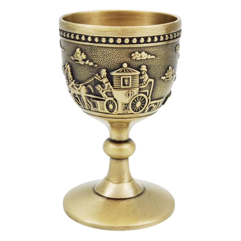 Suministro directo de fábrica vintage bronce copa vino uno o dos licores vidrio hogar Copa metal boda tostada taza