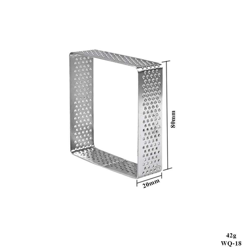 Cuadrado redondo oval anillo de tarta de frutas anillo de tarta de perforación anillo de torre de acero inoxidable 304 molde de pastel de mousse 8cm