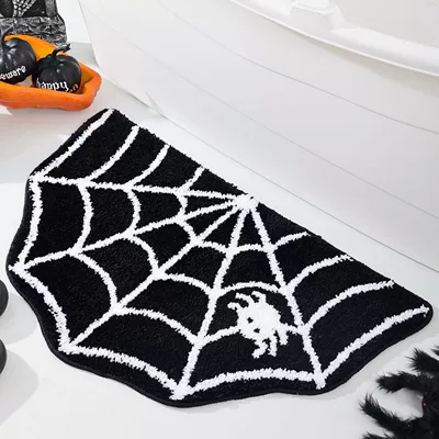 TEMU Halloween Bat Imitation Cashmere Floor Mat, Dirt-resistant and Wear-resistant, Special-shaped Bathroom Mat, Pumpkin Spider Web Foot Mat (Avtomobil döşəmə paspasları) - jywsj-1-4060cmimitation-cashmere-with-non-slip-plastic-bottom