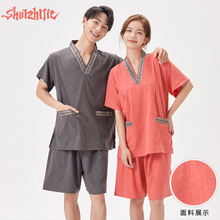 2026新款汗蒸服棉高档大码女男款洗浴浴服足疗按摩酒店桑拿服盐蒸