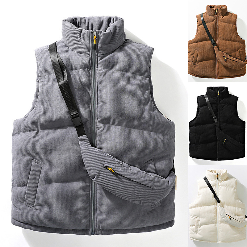 Cross-Border Corduroy Vest for Men, Autumn and Winter, Trendy Backpack Vest for Teenagers, Thickened and Warm Couple's Vest Jacket Cross-Border Corduroy Vest for Men, Autumn and Winter, Trendy Backpack Vest for Teenagers, Thickened and Warm Couple's Vest Jacket