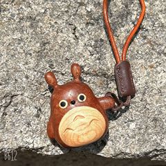 实木可爱小龙猫小狐狸胡桃木小恶魔挂件宫崎骏动漫创意饰品礼物钥