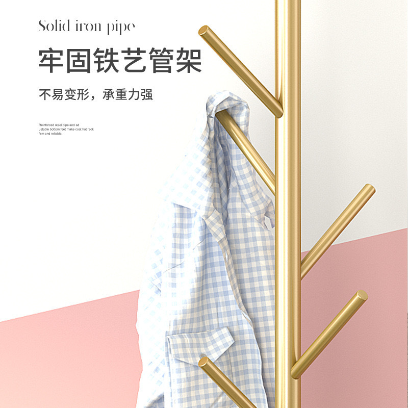 大理石の服のハンガーの寝室の中の簡易家庭用のハンガーは床に落ちて軽くて豪華なシングルバー式の収納は服を掛けてバッグを掛けます。|undefined