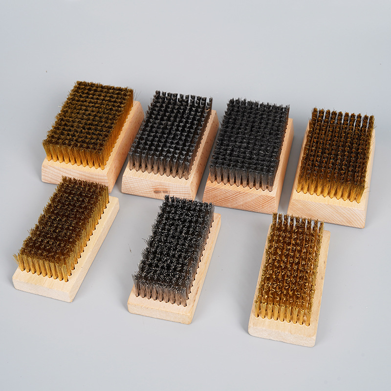 Cepillo de alambre de cobre cuadrado cifrado cepillo de alambre de acero inoxidable pulido desoxidable cepillo de molde de limpieza cepillo de mano de nuez