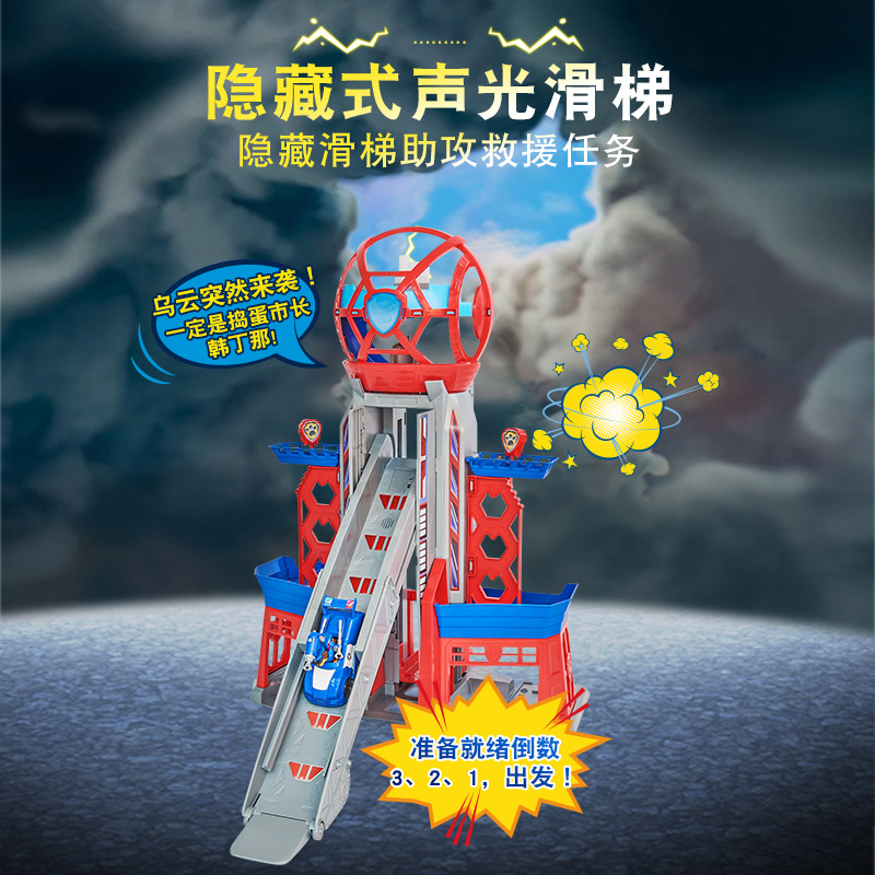 Wang Wang team made great contributions to the big movie Super rescue watchtower toy headquarters base Puppy patrol rescue vehicle