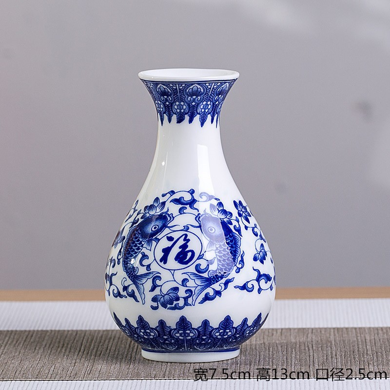 Decoración de jardín de cheongsam decoración de sala de estar de alto nivel decoración de estudio belleza floral porcelana azul seco gabinete de televisión