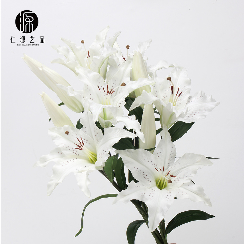 Factory Direct sales Perfume Lily artificial flower PU feel moisturizing fake flower wedding Home Hotel soft decoration flower arrangement
