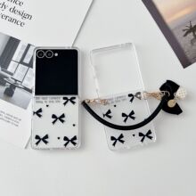 适用三星ZFlip7/6透明手机壳ZFlip5折叠屏4挂绳3蝴蝶结防摔保护套