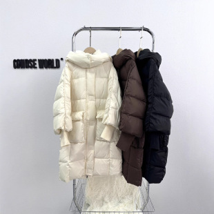 2025 Off-Season Special Price Kidsren's Large Quilt down Jacket Autumn and Winter New Fashion Mid-Length Hooded White Duck down Jacket