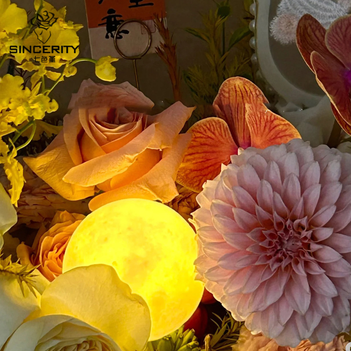 Lámpara de atmósfera de siete colores de cordier embalaje de flores con ramo de flores decoración caja de regalo embalaje de flores DIY florista