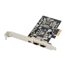 双芯片设计 视频采集卡免驱 PCI-E X1 FireWire VT6308 1394A 2+1