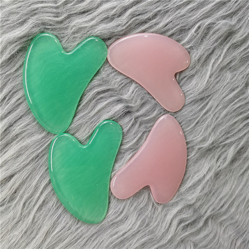 Resin powder crystal massage roller set imitation jade beauty stick facial massage double head roller scraping set 