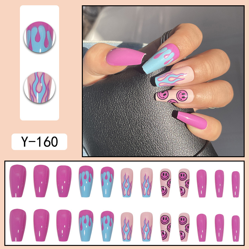 Nail Patches Nail Supplies Elegant Retro Classic Style Color Block Plastic Nail Patches 1 Set