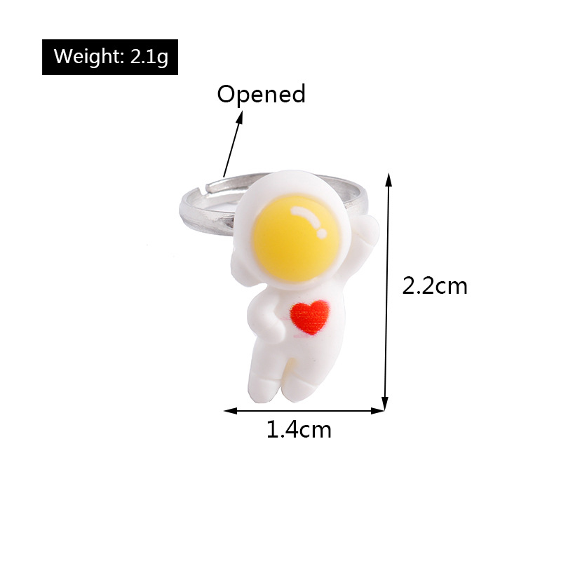 Animation Spaceman Ring Love Cute Children's Day Gift Ring Jewelry Wholesale display picture 1