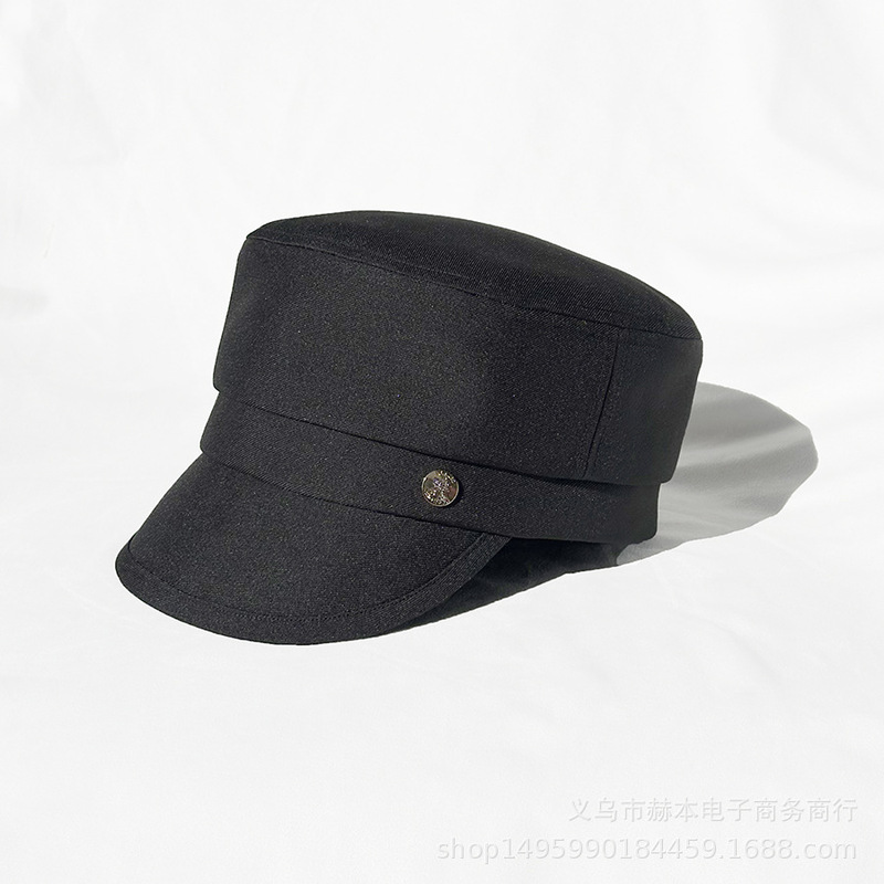 日单CA家卢昱晓同款黑色帽子复古百搭报童帽时尚薄款鸭舌帽男女款|undefined
