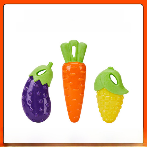 FOFOS Dual Cute Fox Dog Toys, Colorful Vegetable Sound Toys, Corn Eggplant Carrot Pet Toys