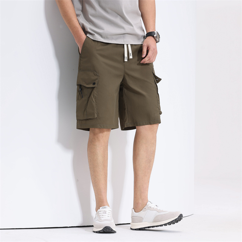 Summer New Ice Sense Loose Multi-pocket Workwear Shorts Men's Fashion All-match Outdoor Casual Pants Men's Pants