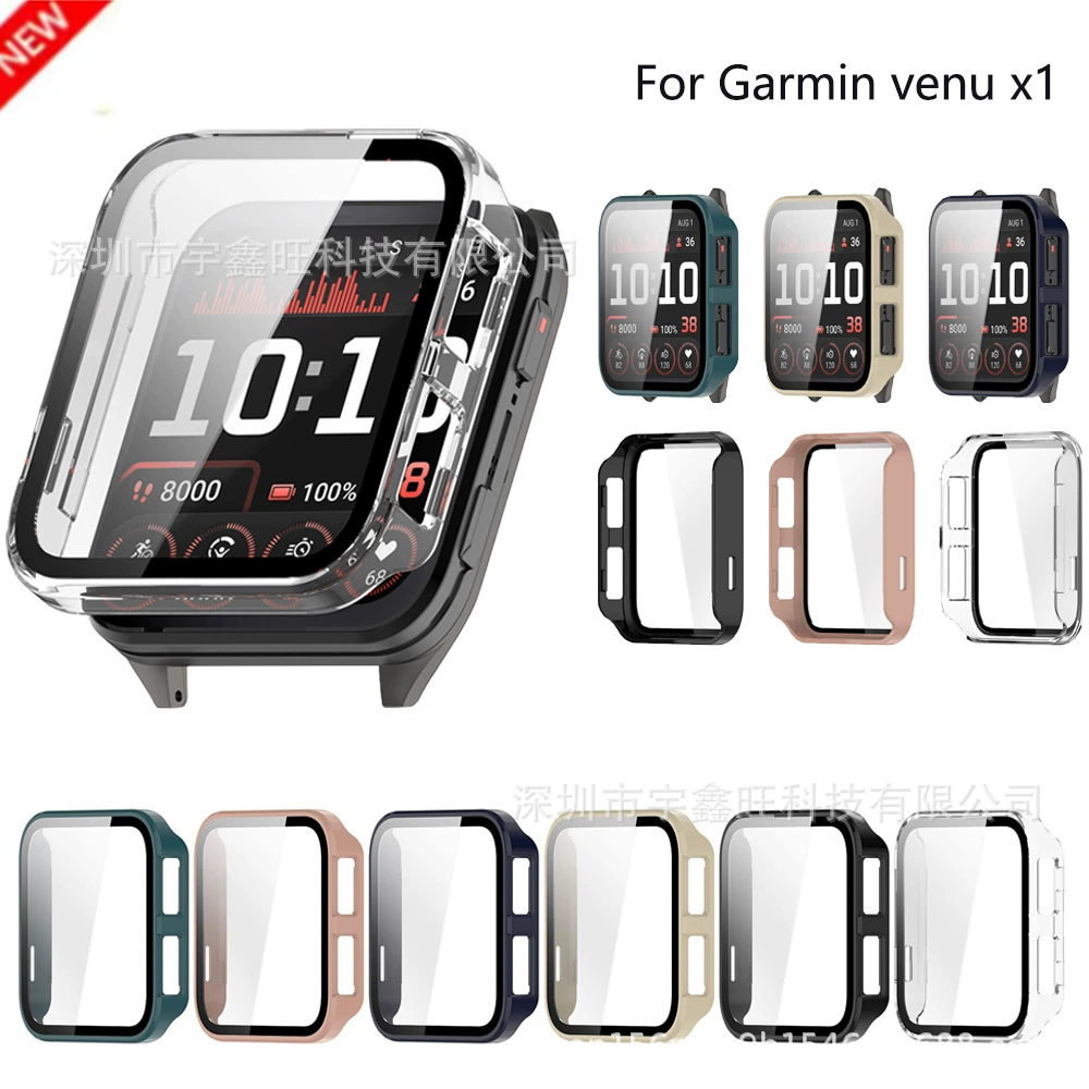 Подходит для Garmin Venu X1, защитный чехол Garmin X1, чехол для часов ПК + встроенный чехол из закаленной пленки, чехол Venu x1