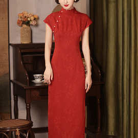 春夏新款红色新中式新娘旗袍订婚敬酒服少女气质出阁宴气质旗袍裙