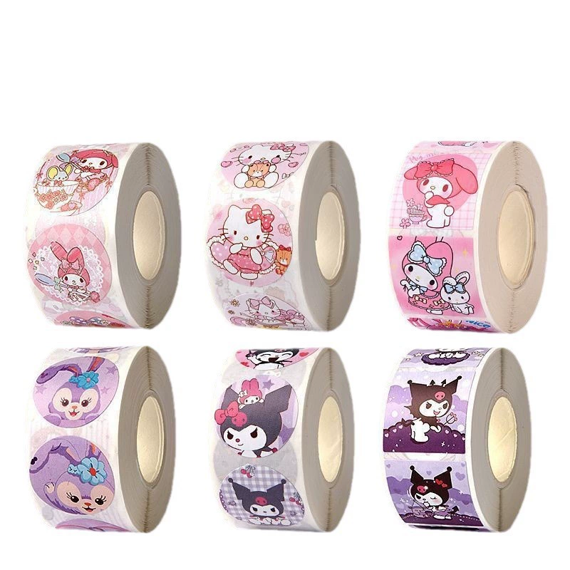 Наклейки (Sanrio) детские мультяшные, наклейки-награды для детского сада, рулоны 6 см, разные персонажи
