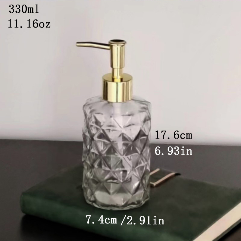 Dispensador de jabón líquido de vidrio negro mate, frasco recargable para baño o cocina