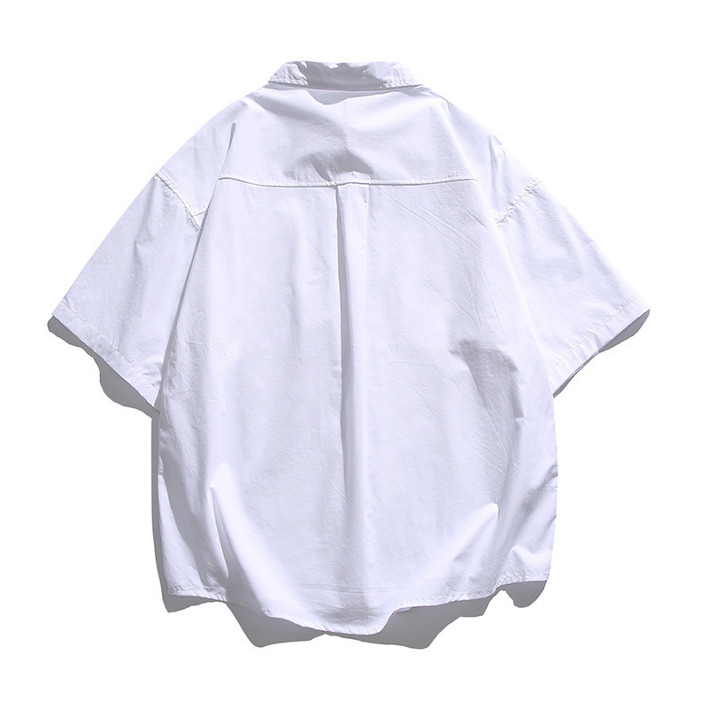 Camisas de manga corta para hombres de verano marca de moda japonesa camisa de tendencia suelta casual versátil chaqueta de trabajo ropa de hombre