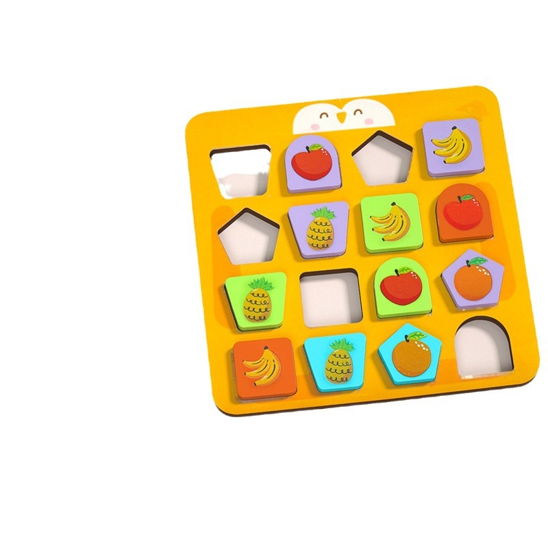 Forma de madera de los niños Juego de mesa de juego bloques de construcción con Bell Tarjeta de rompecabezas entre padres e hijos movimiento pensamiento educativo batalla Juguetes