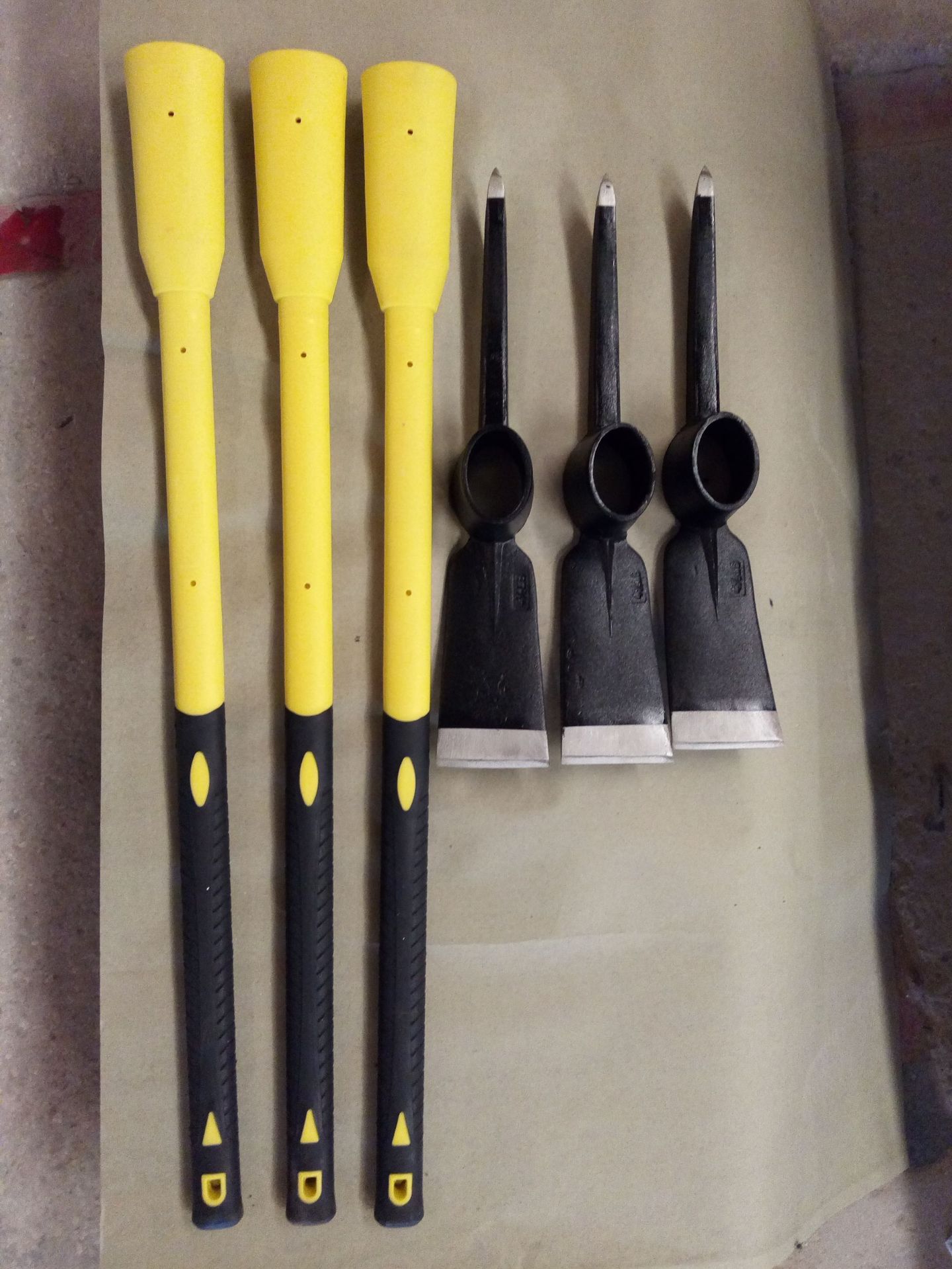 建筑农业用90CM钢镐柄纤维柄包塑柄十字镐柄工具替换柄加厚高碳钢