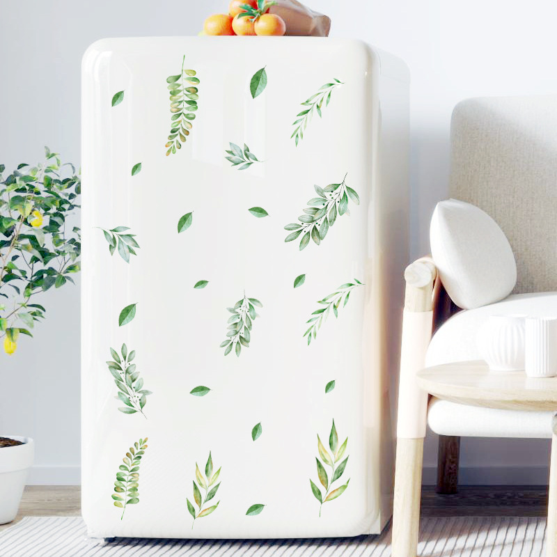 Green Leaf Wall Stickers, Watercolor Leaf Wall Stickers Country Leaves Peel and Sticker Wall Stickers Green Plants Bedroom Living Room