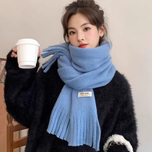 围巾女冬季2025新款纯色韩版高级感百搭潮女生情侣仿羊绒保暖围脖