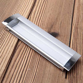 铁皮文件柜嵌入式开槽暗拉手柜门铝合金扣手内嵌式隐形更衣柜把手