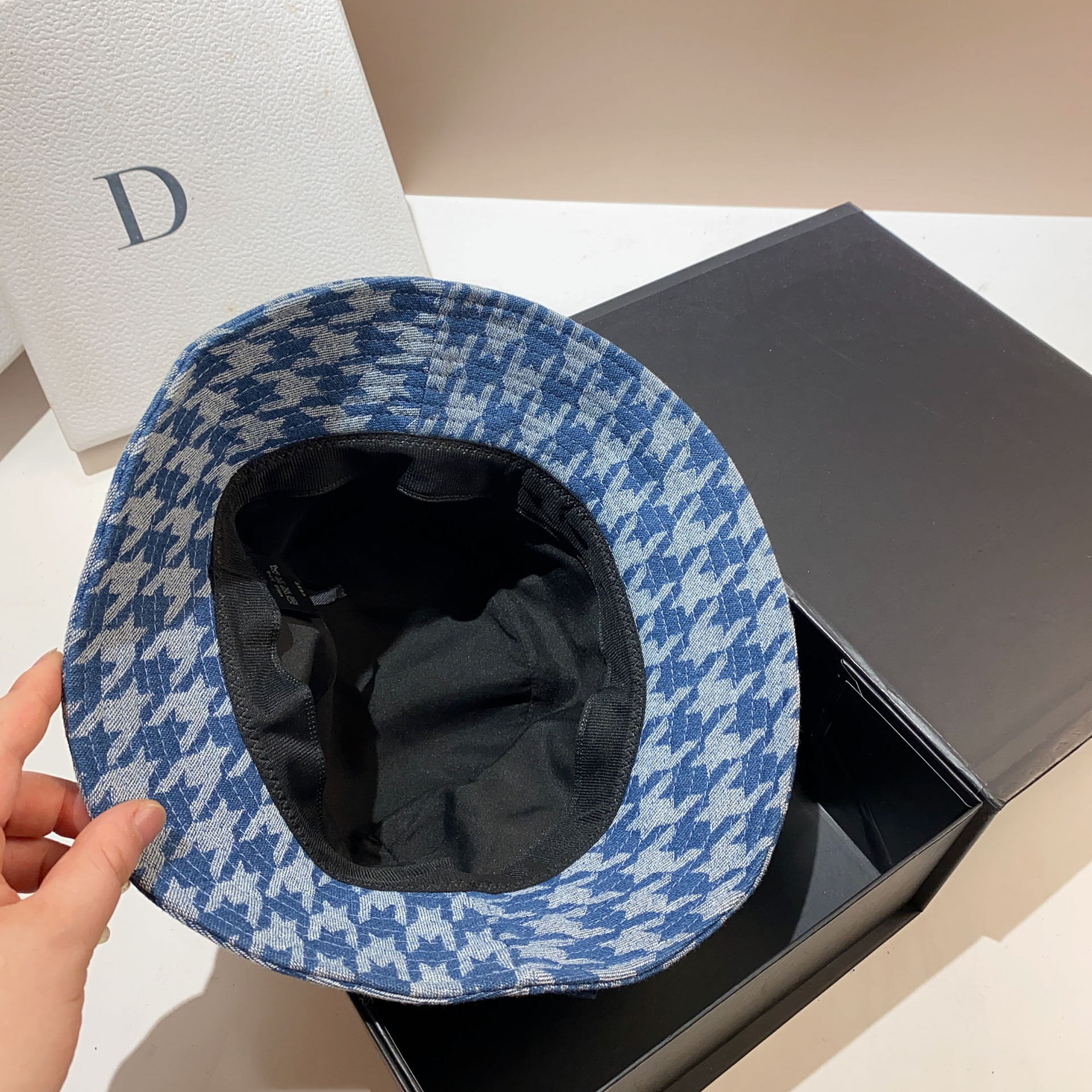 Cappello da pescatore retrò con griglia a forma di mille uccelli, da donna, per primavera e autunno, alla moda, casual, da esterno, di medie dimensioni e spesso_voghion.com