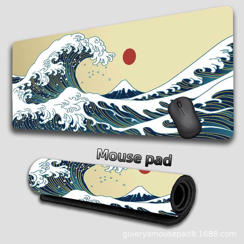 Kanagawa Waves Japanese Wind Alfombrilla de ratón súper grande transfronteriza Alfombrilla de escritorio de oficina personalizada Alfombrilla de ratón para teclado Mousepad
