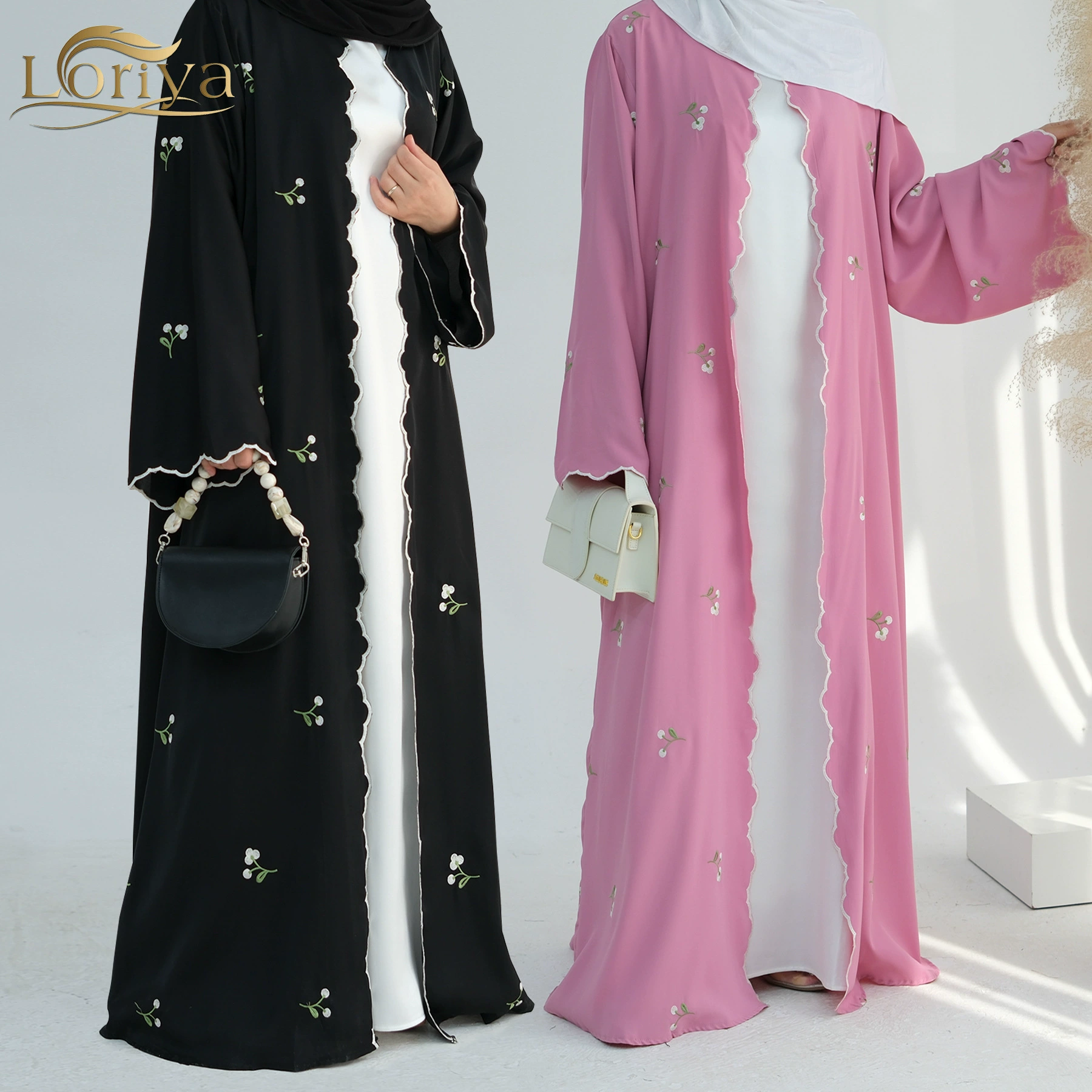Loriya2024 AliExpress Дубай Ближний Восток Турция Дубай Цветочная вышивка элегантный кружевной кардиган LR881