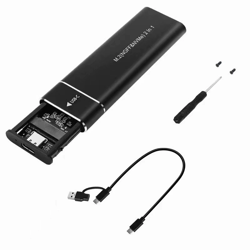 M.2 SSD Enclosure, NVMe/NGFF Support to USB 3.1 Type-C, Solid Metal High-Speed External Case