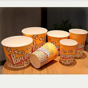 Round Popcorn Bucket Disposable Thickeneded Popcorn Bucket Packaging Packaging Bucket Multi-model Bucket Set Whole Box Wholesale