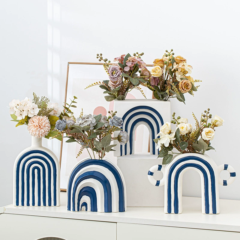 Творческая триумфальная арка в полоску керамические украшения Северные современные цветочные украшения