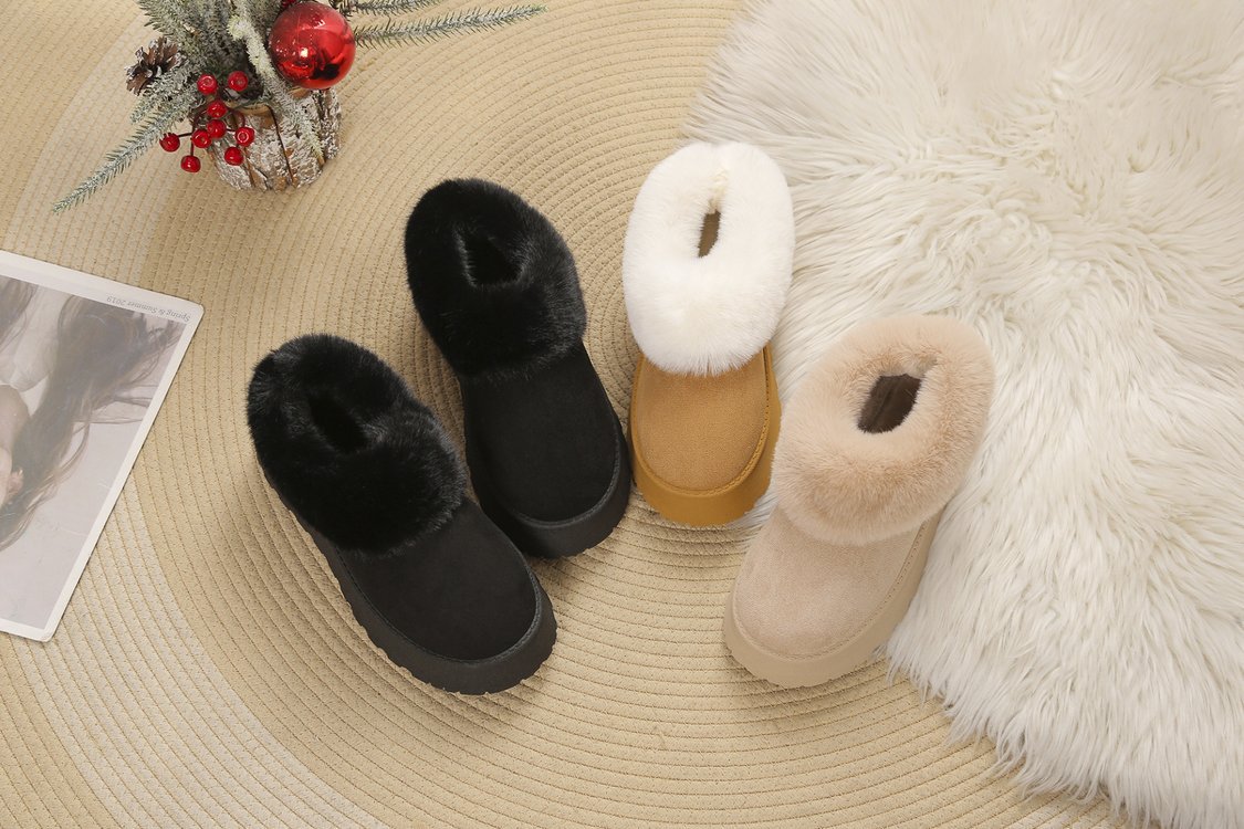 A new winter slip-on snow boots women's shoes plush one cotton shoes plus velvet thickened_voghion.com