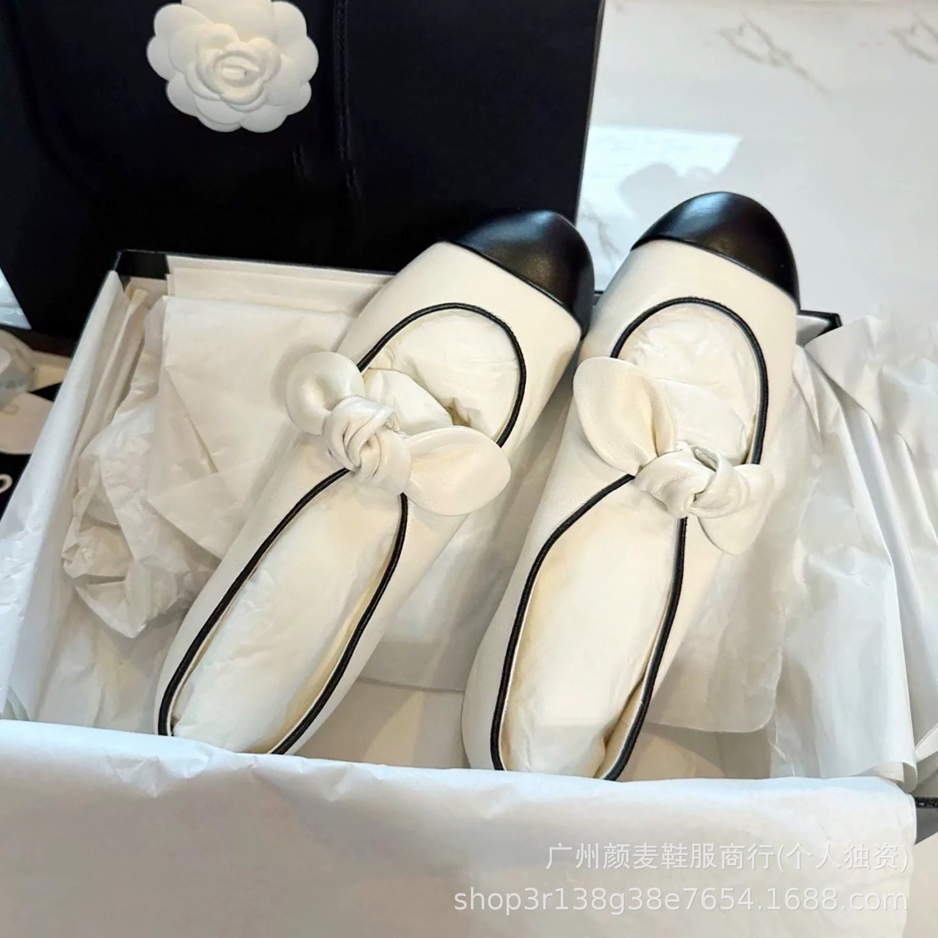 小香风2025~新款圆头蝴蝶结平底芭蕾舞鞋女浅口兔耳朵玛丽珍单鞋