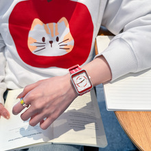 GCCLIYO/歌莉侑糖果色硅胶带腕表创意小方糖高颜值小众手表学生