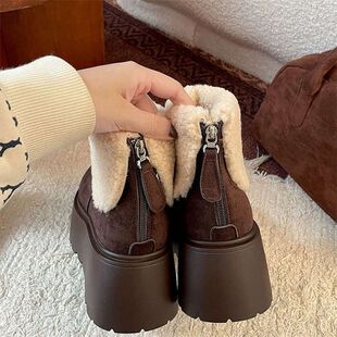 ëë��Ь7cm��ů��ѥ�������ѥ���}�Q2024����Ůʿinsѩ��ѥ�¿�