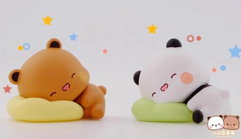 本物の1と2とBubuの日常かわいいミニブラインドボックスフィギュアオーナメントトレンディなおもちゃ周辺機器ガールギフト|undefined