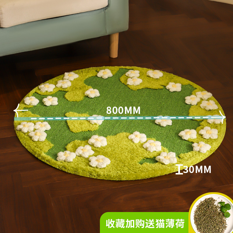 Alfombra de flores de seda para gatos resistente al arañazo, desgaste y no caspa, almohadilla de arañazo para gatos, placa de arañazo para gatos, protector para sofá