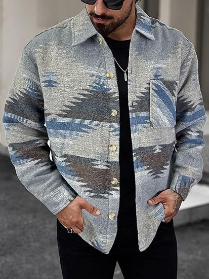 Giacca jacquard uomo maniche lunghe stile western cotone_voghion.com