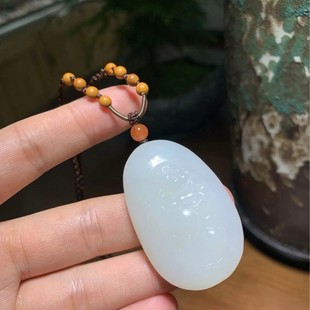 Jinyutang Xinjiang Hetian Jade Maitreya Buddha Is High White, High Moist and Delicate as Fat, and the Carved Laughing Buddha Has Exquisite Facial Features