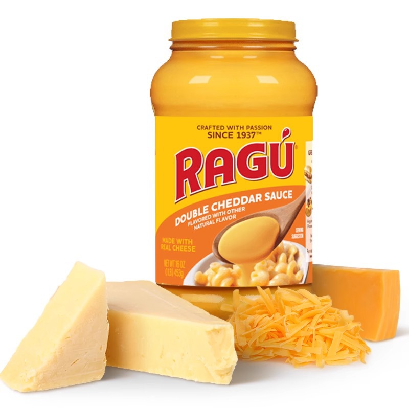 乐鲜Ragu 双重切达芝士调味酱453g/盒装庞师不是帅推荐汉堡包奶酪