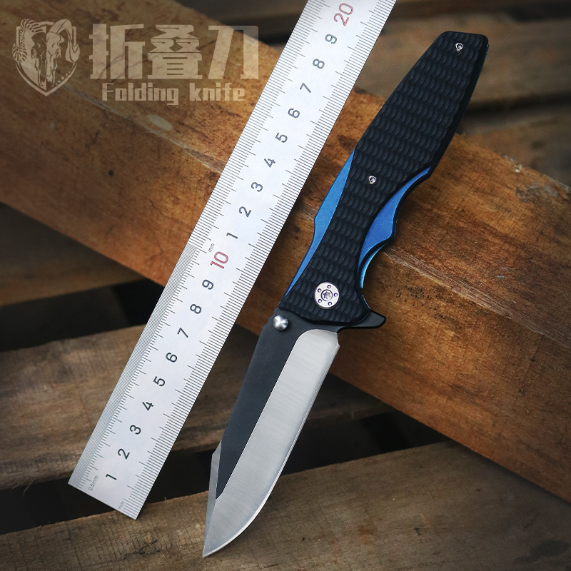 ZT0393折叠刀镀钛小刀户外折刀高硬度户外刀便携式求生刀现货批发