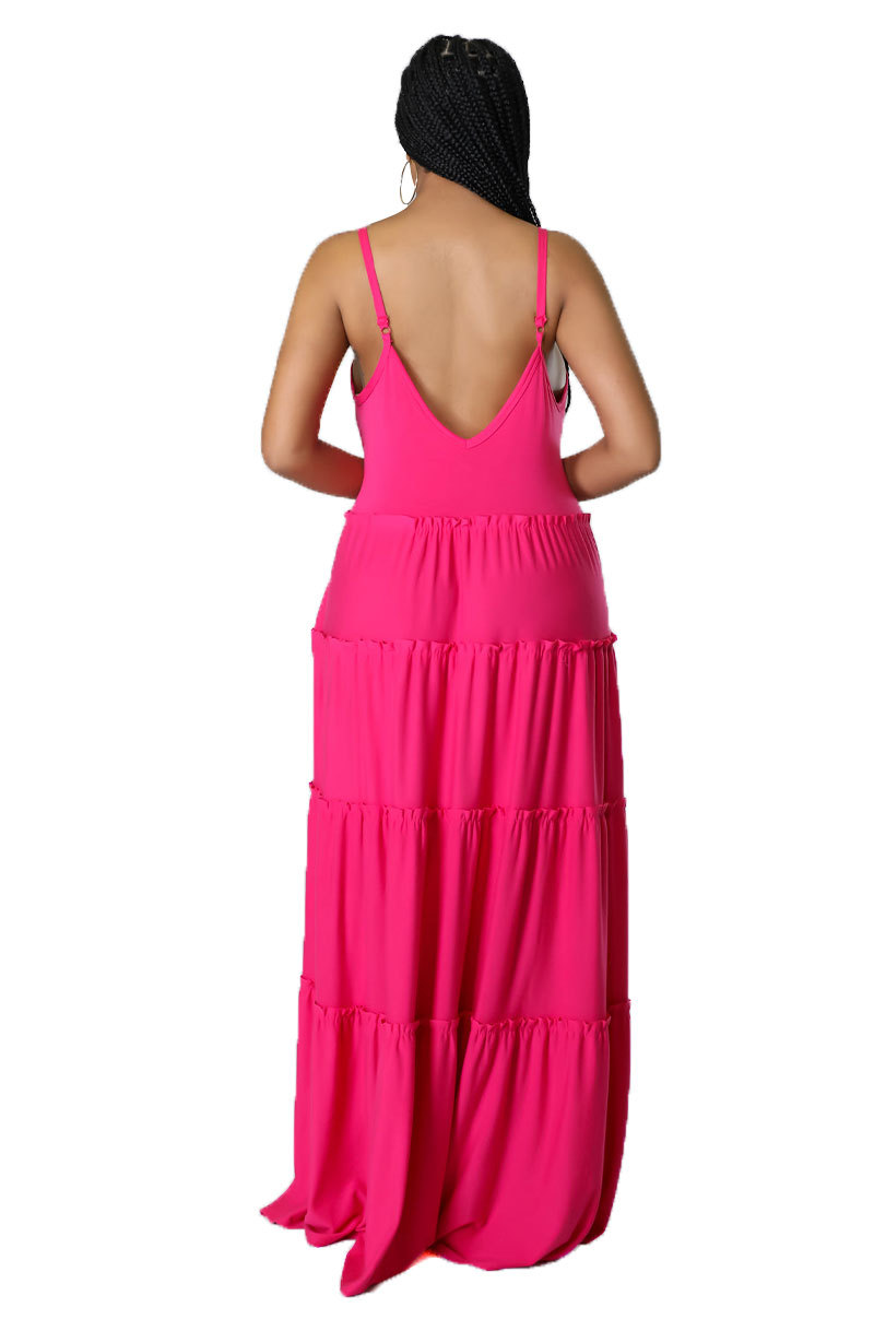 Women's Strap Dress Casual Strap Sleeveless Solid Color Maxi Long Dress Daily display picture 3